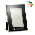 Black Glass Photo Frame w/ Shiny Nickel Detail (4"x6" Photo)